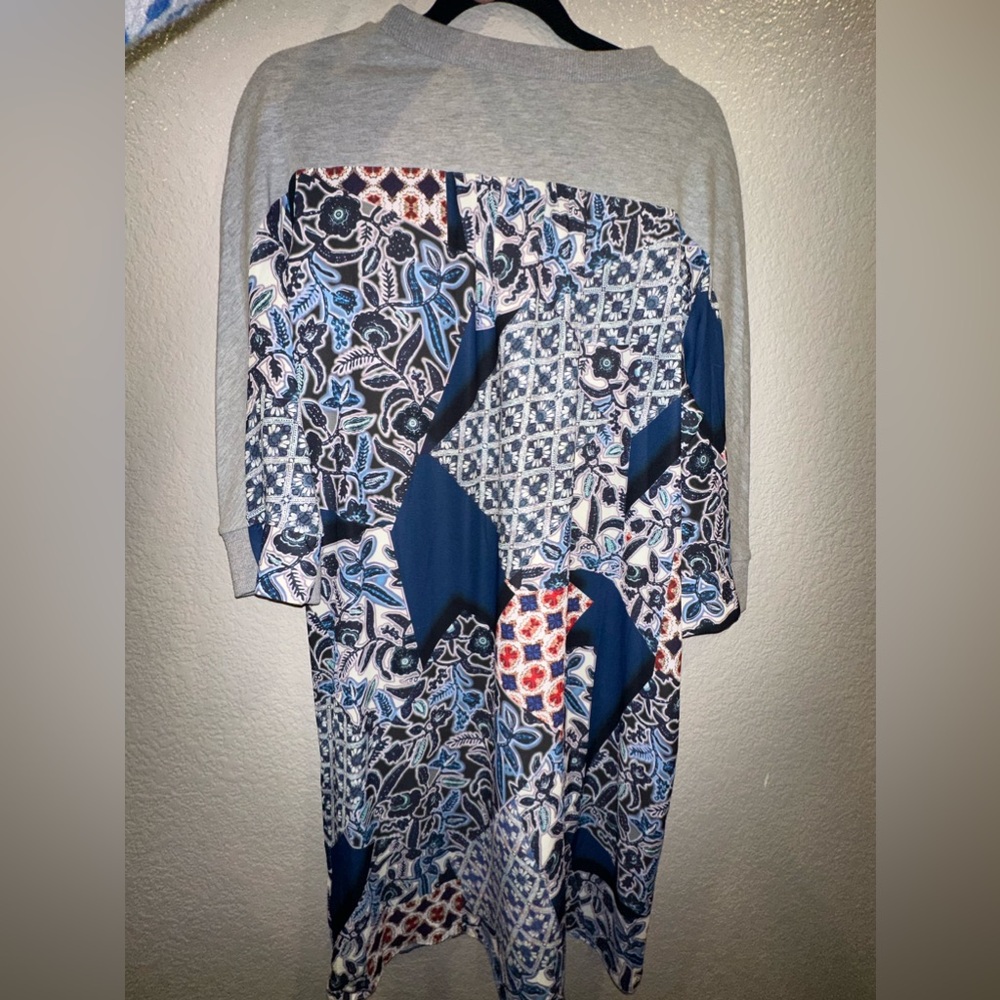 NWT CQ By CQ Women's Gray Mixed Media Raglan Lagenlook Sweater Dress Size Small